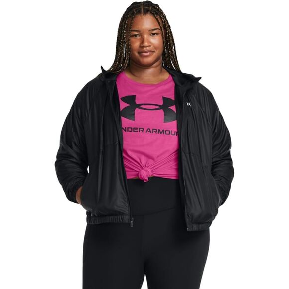 Under Armour Women's Sport Windbreaker Jacket, UA Hoodie Running Jacket Size 1X - Picture 2 of 5